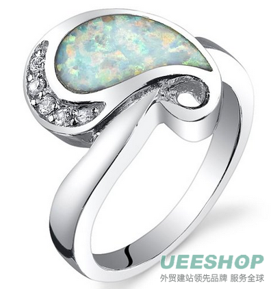 Spiral Red Fire Created Opal Ring, Available in Sizes 6 to 8