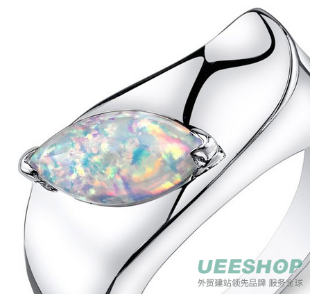 Created Opal Ring Sterling Silver Marquise Cut 1.00 Carats Sizes 5 to 9