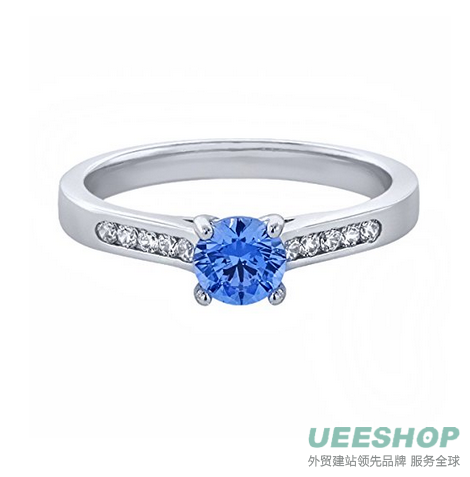 1.76 Ct Fancy Blue 925 Sterling Silver Ring Made With Swarovski Zirconia