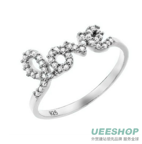 Sterling Silver CZ &quot;Love&quot; Ring