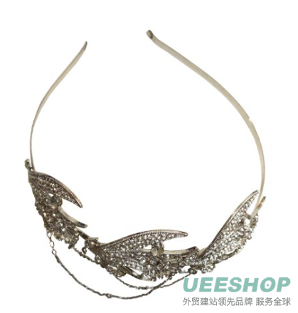 Vintage Art Deco Crystal Chain Bridal Headband