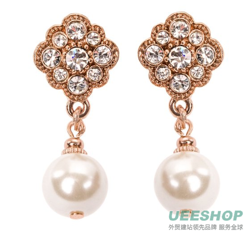1928 Jewelry Womens Crystal Amore Simulated Pearl Drop Earring