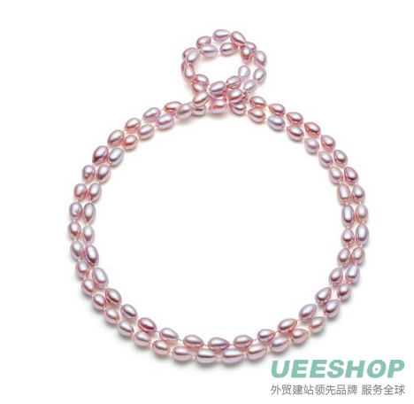 HinsonGayle AAA Handpicked 8.0-8.5mm Ultra-Luster Naturally Pink Round Cultured Freshwater Pearl Rope Necklace (48&quot; Long Strand)