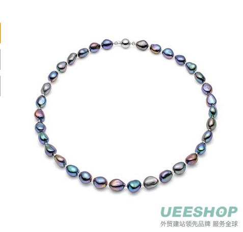 HinsonGayle AAA Handpicked 10-11mm Ultra-Iridescent Black Baroque Freshwater Cultured Pearl Necklace (18")