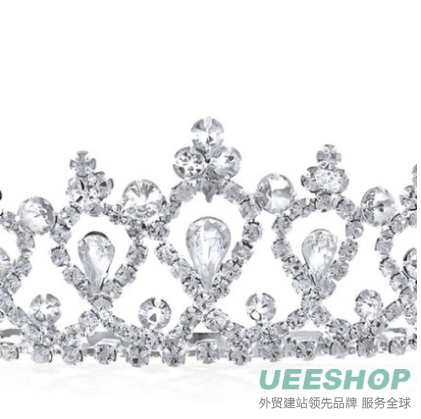 Bling Jewelry Bridal Tiara Victorian Style Teardrop Rhinestones Silver Plated