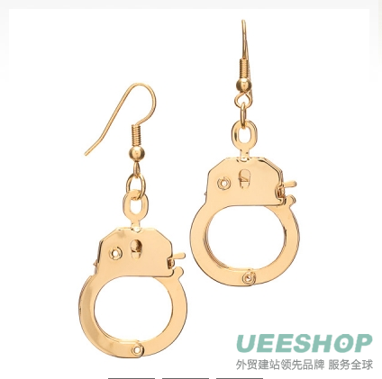 Cammy's handcuff Earrings - Gold Tone handcuff Jewellery: PETITE