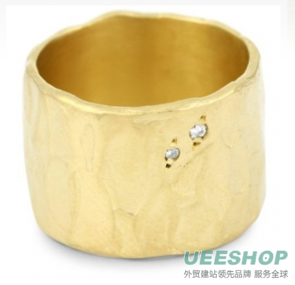 Avindy Jewelry "Chunky Diamonds" Diamond Sprinkle on Wide Golden Band