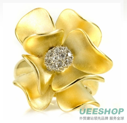 Janna's Flower Cocktail Ring - Gold Plated