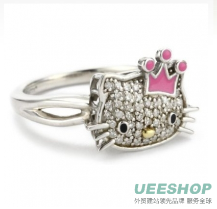 Hello Kitty "Sweet Statement Princess" Sterling-Silver Ring, Size 7