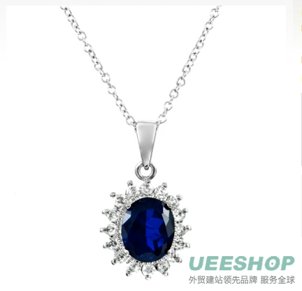 Princess Diana Inspired CZ Sapphire Necklace