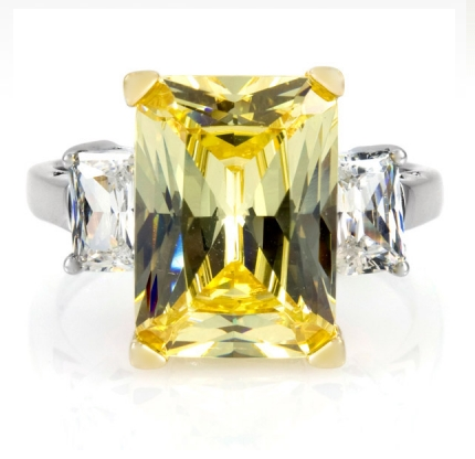 Montbeliard Canary Cocktail Ring - 9 TCW