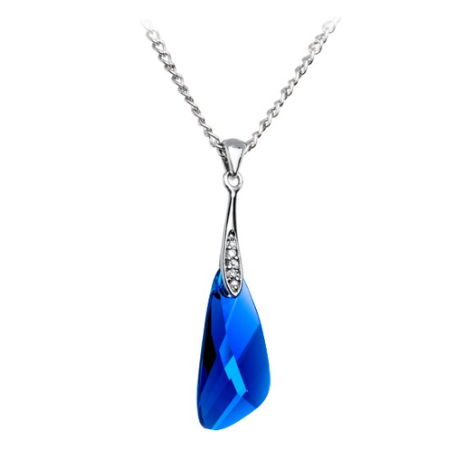 Handcrafted Sapphire Blue Austrian Crystal Inspire Necklace MADE WITH SWAROVSKI ELEMENTS